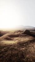 Aerial View of Grass Field With Background Mountains video