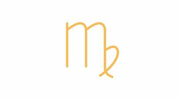 Virgo zodiac sign 2D object animation. Minimalist esoteric symbol of horoscope cartoon 4K , alpha channel. Fortune telling and astrology knowledge animated flat item on white background video
