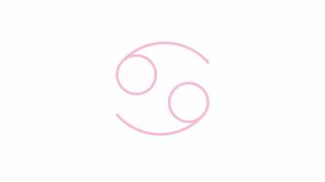Cancer astrological symbol 2D object animation. Ancient esoteric knowledge of divination cartoon 4K , alpha channel. Zodiac animal abstract element animated flat item on white background video