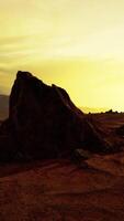 Rock formations in desert of Wadi Rum video