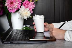 remote work and education.The overall image creates a minimalist and aesthetic look. photo