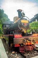 The image showcases the historic Steam Locomotive Monument C 23 01 at Lawang Sewu, a significant heritage site in Indonesia, 16 November 2024 photo