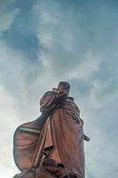 A majestic statue of Cheng Hoo stands tall, symbolizing cultural heritage and history, especially during Lunar or Chinese New Year celebrations. Indonesia, 17 November 2024 photo