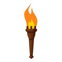 Burning Fire Torch Icon Color Illustration vector
