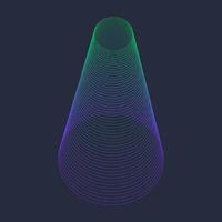 wireframe cone with dotted lines and gradient color effect. vector