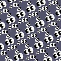 Illustration of multiple white googly eyes, repeated to create a seamless pattern. vector