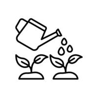 Icon of watering plants with a watering can vector