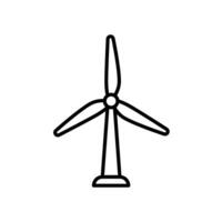 Wind turbine icon for power generation as renewable energy vector
