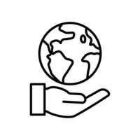 Icon of protecting the environment with hands and earth vector