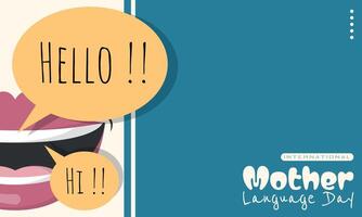 International Mother Language Day Template. Concept of greetings in various regions vector