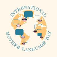 International Mother Language Day Poster. Language differences in the world vector