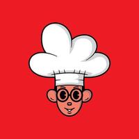 the character symbol of a male chef with the characteristic of wearing glasses vector
