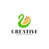 Abstract swan logo design vector