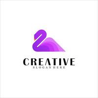Abstract swan logo design vector