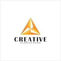 Abstract triangle logo design vector