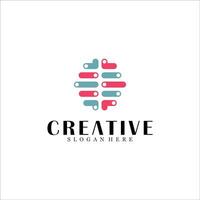 Abstract brain tech logo design vector
