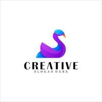 Abstract swan logo design vector
