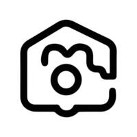 Camera Icon With Black Outline vector