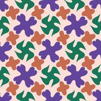 Abstract Floral Seamless Pattern on Light Pink Background vector