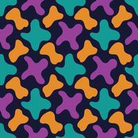 a colorful pattern with orange, blue and green shapes vector