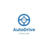 robot drive logo design modern concept vector