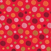Seamless Multi Color Polka Dots On Red Background vector