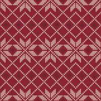 Seamless Christmas Nordic Scandinavian Pattern On Red Background vector