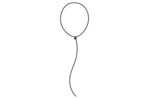 Continuous line balloon outline illustration for birthday and party invitations vector