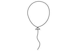 Continuous one line drawing of a balloon in outline form for modern party designs vector