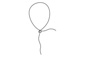 Fun and minimalistic one line balloon outline for modern celebration graphics vector
