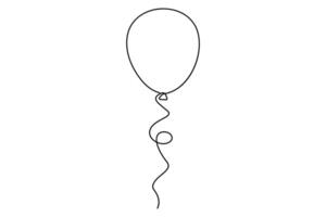 Simplistic one line balloon drawing for elegant and modern party decor elements vector