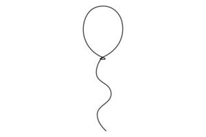 Continuous one line drawing of balloon outline illustration vector