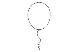 Continuous line balloon outline illustration for birthday and party invitations vector