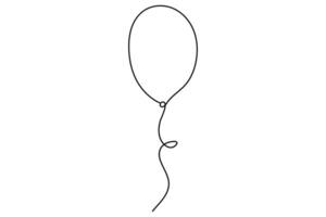 Continuous outline balloon illustration for festive and joyful designs vector
