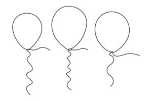 Artistic one line drawing of a balloon outline for festive designs vector