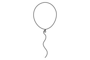 Continuous one line balloon illustration in form for unique party flyers vector