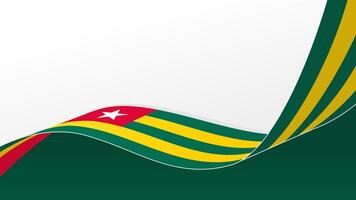 wavy Togo flag background with copy space for text. Togo national day vector