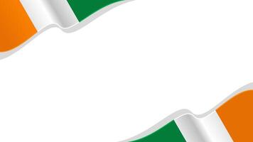 wavy Ivory Coast flag frame background with copy space for text. Ivory Coast national day vector
