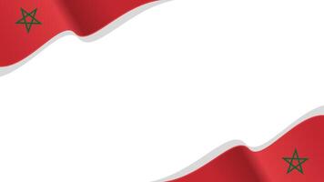 wavy Morocco flag frame background with copy space for text. Morocco national day vector