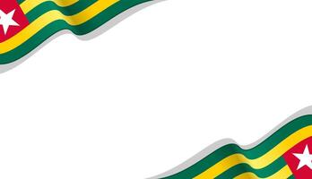 wavy Togo flag frame background with copy space for text. Togo national day vector