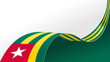waving Togo flag background with copy space for text. Togo national day vector
