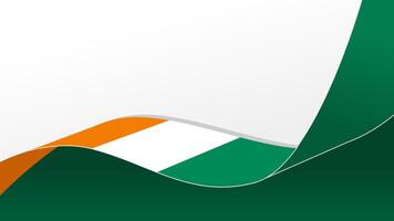 wavy Ivory Coast flag background with copy space for text. Ivory Coast national day vector