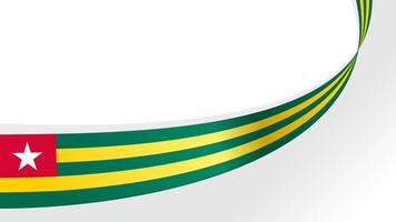 wavy Togo flag background with copy space for text. Togo independence day vector