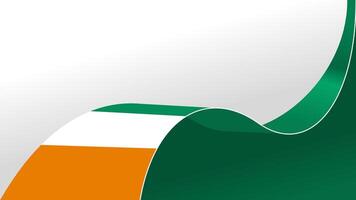 waving Ivory Coast flag background with copy space for text. Ivory Coast national day vector