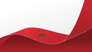 wavy Morocco flag background with copy space for text. Morocco national day vector