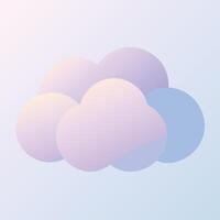 Pastel Cloud Illustration Against a Light Background. vector