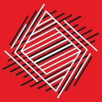 Abstract Geometric Design on Red Background. vector