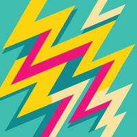 Vibrant abstract design with bold zigzag shapes in bright colors. vector