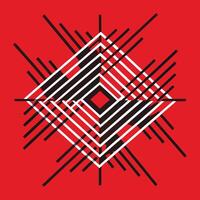 Abstract Geometric Design on a Red Background. vector