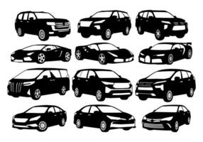 modern car silhouette view different vector